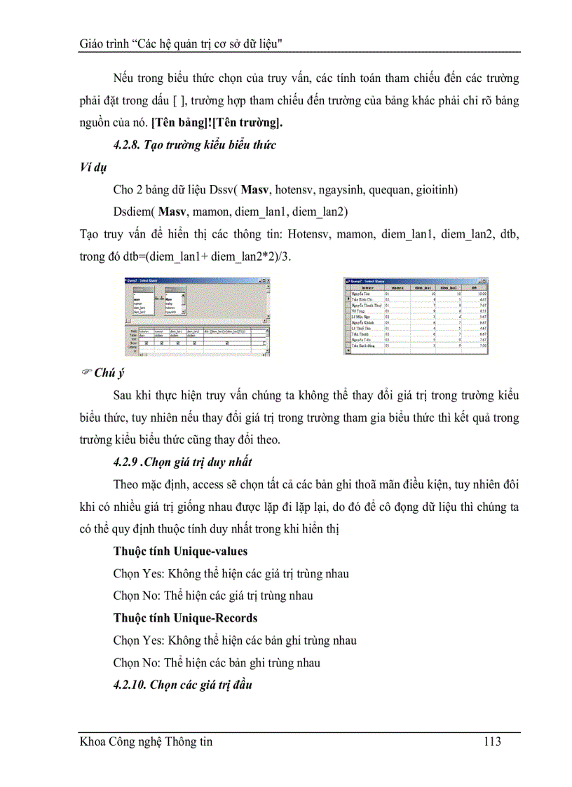 image for page Giáo Trình hệ quản trị cơ sở dữ liệu CSDL ACCESS