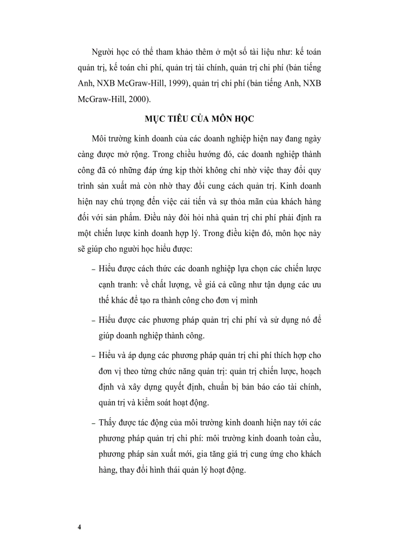 image for page Tài liệu hướng dẫn học tập Quản trị chi phí