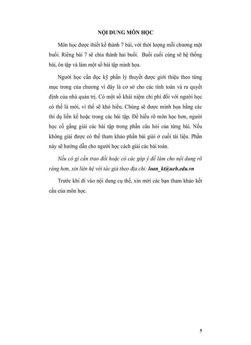 image for page Tài liệu hướng dẫn học tập Quản trị chi phí