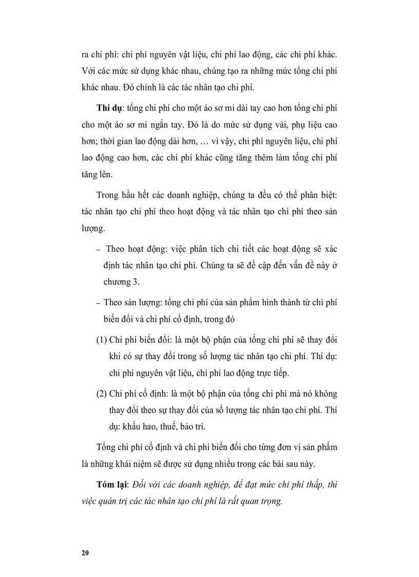 image for page Tài liệu hướng dẫn học tập Quản trị chi phí