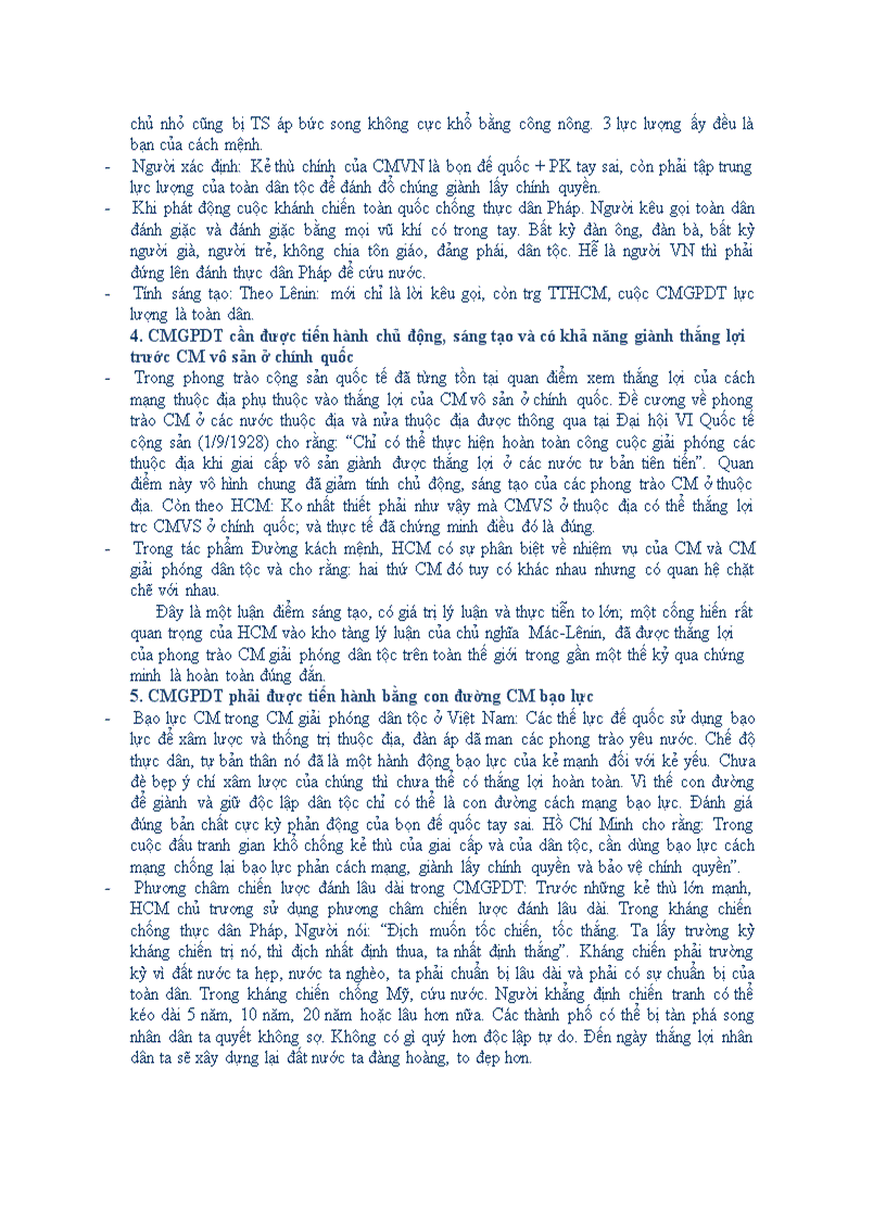 image for page Trình bày nội dung cơ bản của Tư tưởng Hồ Chí Minh về Cách mạng giải phóng dân tộc chỉ ra sự sáng tạo và sự phát triển của chủ nghĩa Mác Lênin và của Hồ Chí Minh