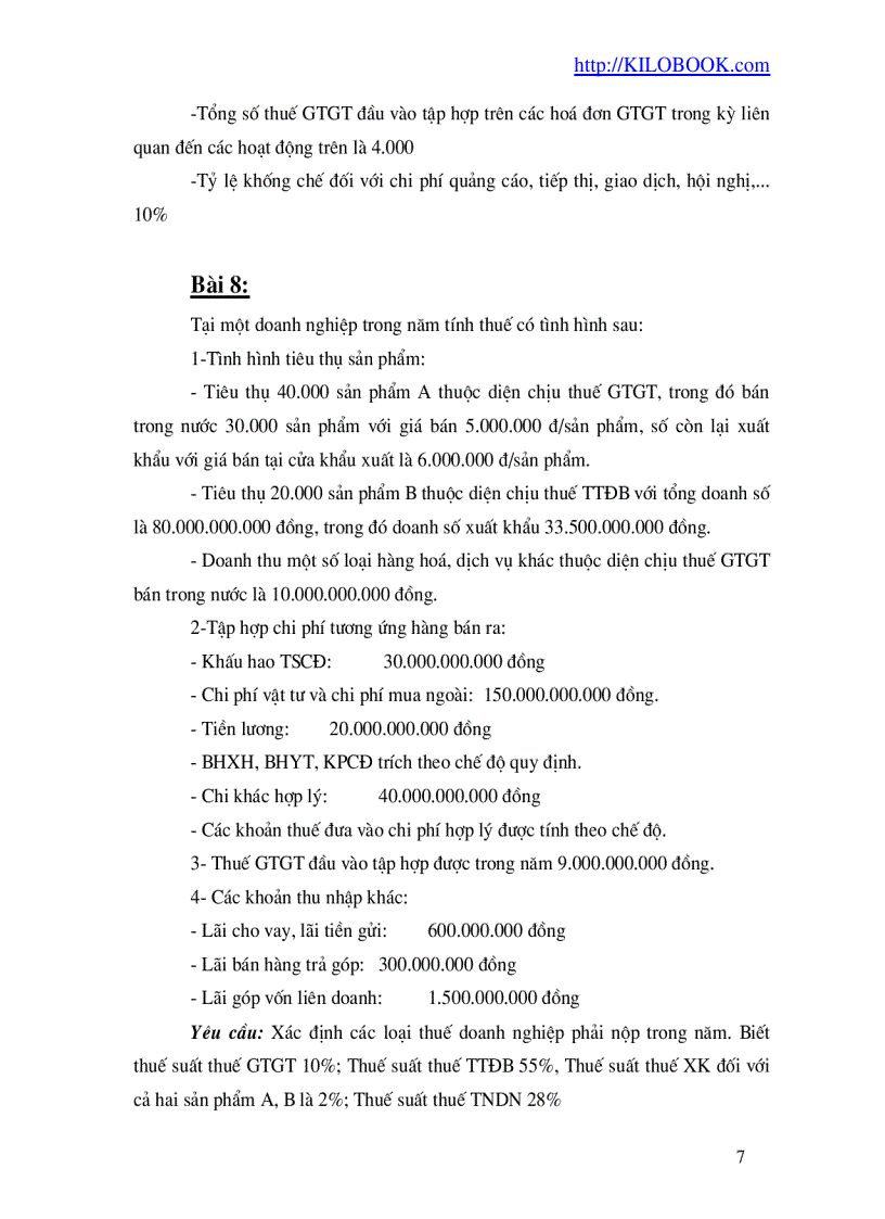 image for page Bài tập Thuế Chưa giải