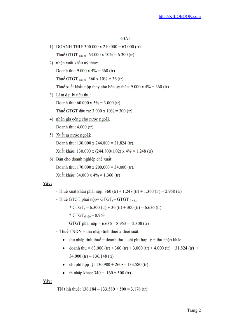 image for page Bài tập Thuế Có giải