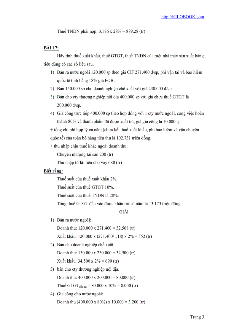 image for page Bài tập Thuế Có giải