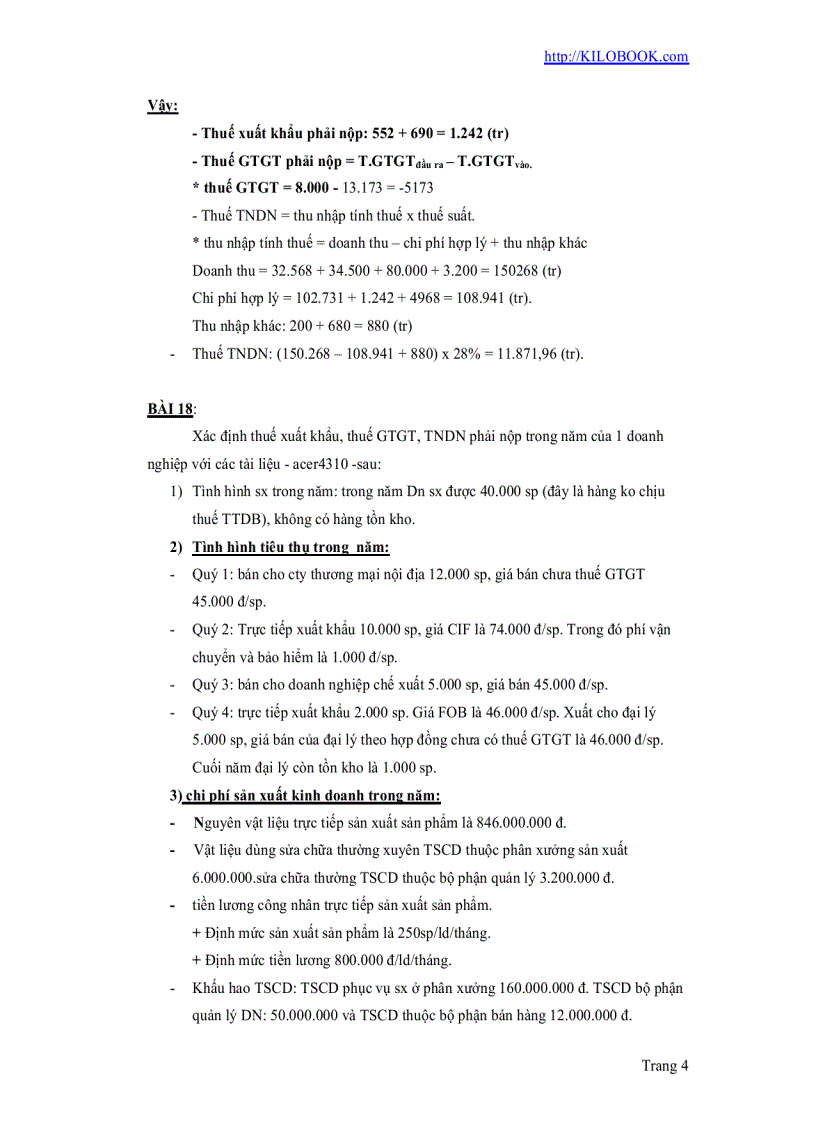 image for page Bài tập Thuế Có giải