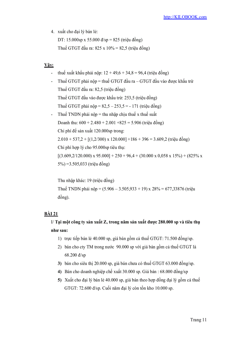 image for page Bài tập Thuế Có giải