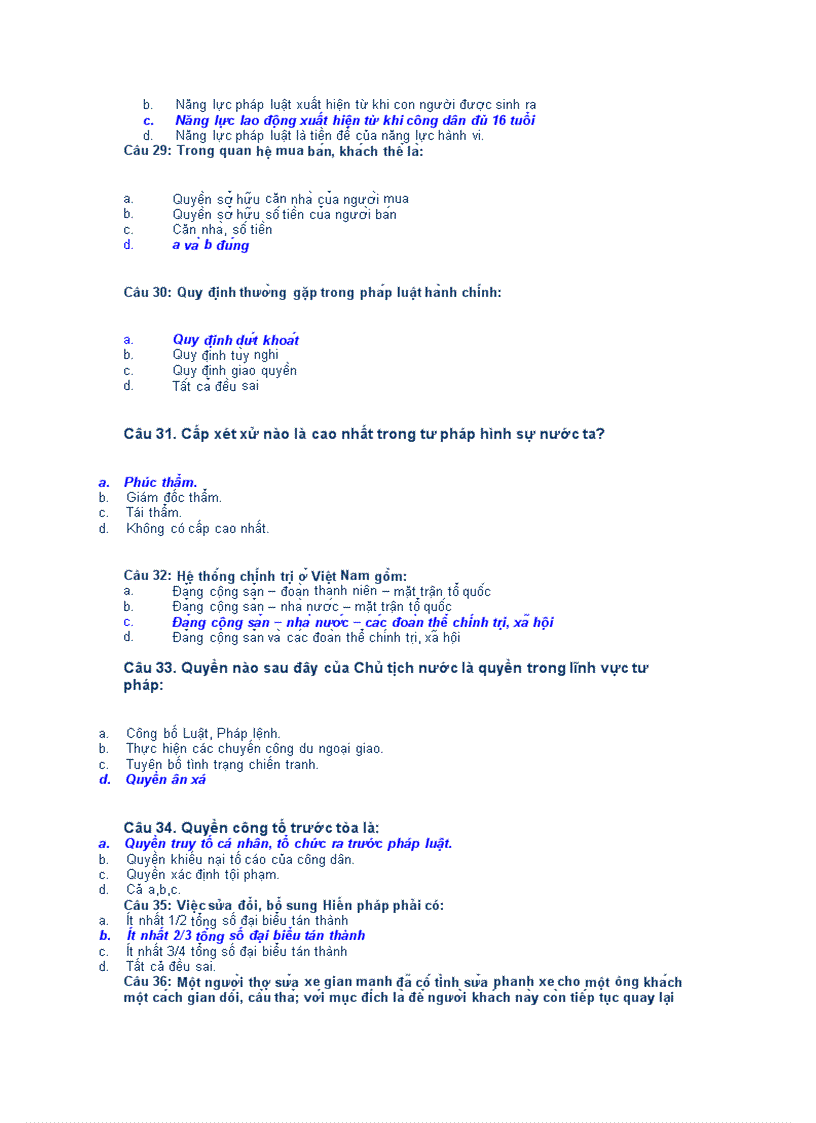 image for page Câu hỏi trắc nghiệm ôn thi môn pháp luật đại cương