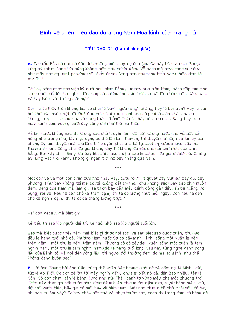 image for page Bình về thiên Tiêu dao du trong Nam Hoa kinh của Trang Tử