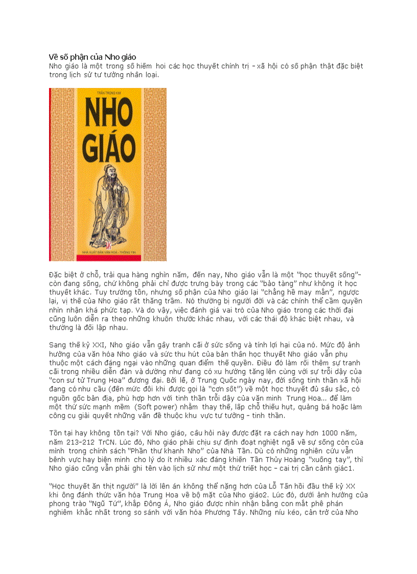 image for page Về số phận của Nho giáo