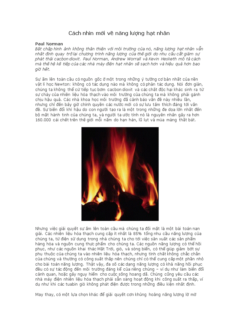 image for page Cách nhìn mới về năng lượng hạt nhân