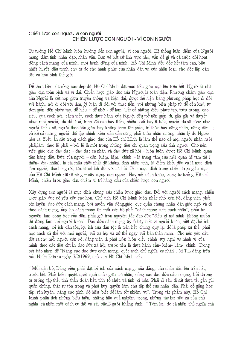 image for page Chiến lược con người vì con người