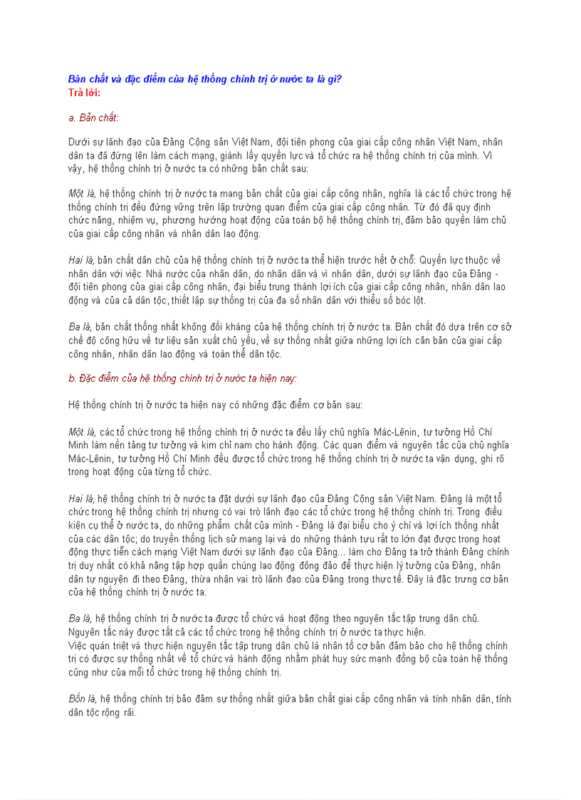 image for page Bản chất và đặc điểm của hệ thống chính trị ở nước ta là gì