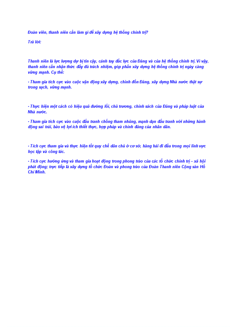 image for page Đoàn viên thanh niên cần làm gì để xây dựng hệ thống chính trị