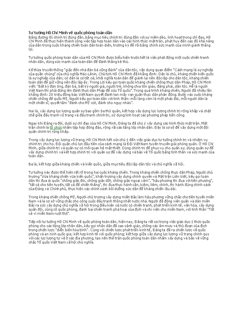 image for page Tư tưởng Hồ Chí Minh về quốc phòng toàn dân