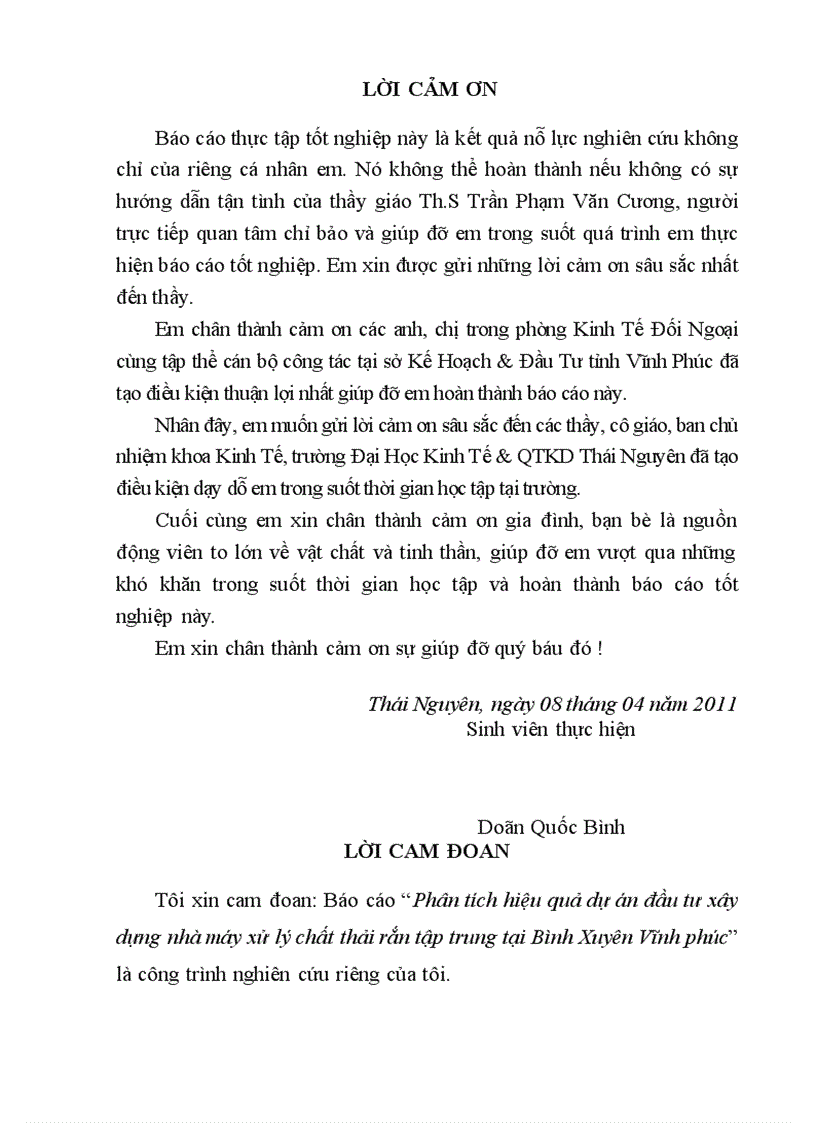 image for page Báo cáo tốt nghiệp Phân tích hiệu quả dự án đầu tư xây dựng nhà máy xử lý chất thải rắn tập trung tại Bình Xuyên Vĩnh phúc