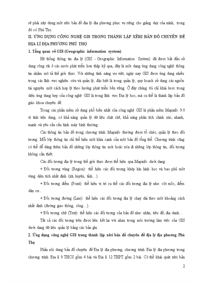 image for page Ứng dụng công nghệ gis geographic information system trong thành lập xêri bản đồ địa lí địa phương phú thọ phục vụ cho giảng dạy và học tập địa lí địa phương