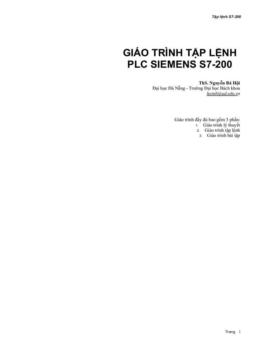 Giáo trình tập lệnh plc siemens s7 200