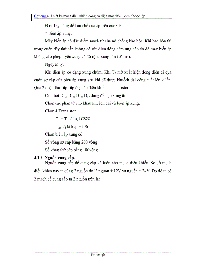 image for page Thiết kế mạch điều khiển động cơ điện một chiều kích từ độc lập