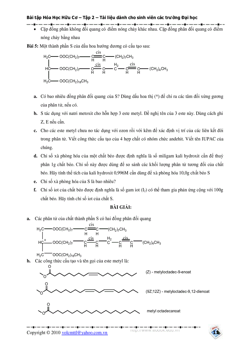 image for page Bài tập Hóa Hữu Cơ 1