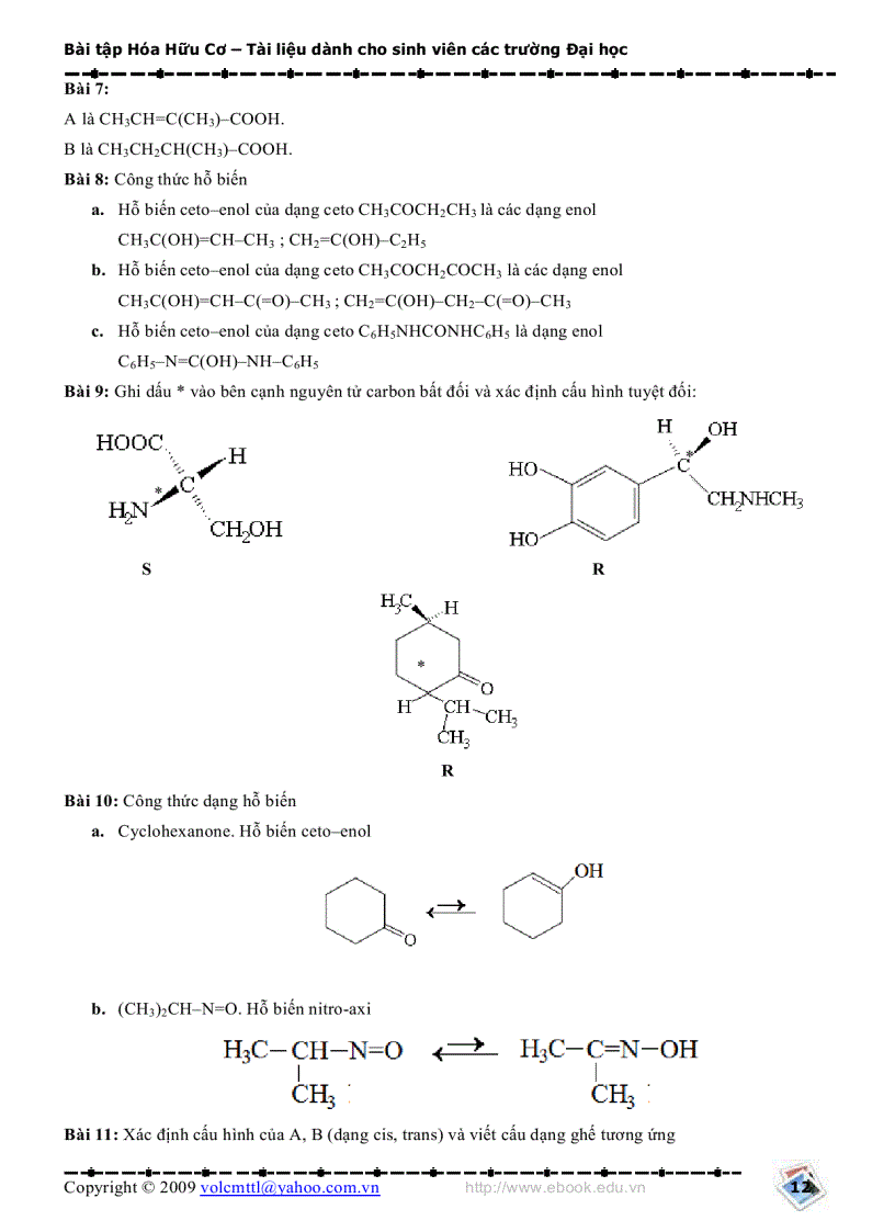 image for page Bài tập Hóa Hữu Cơ 2