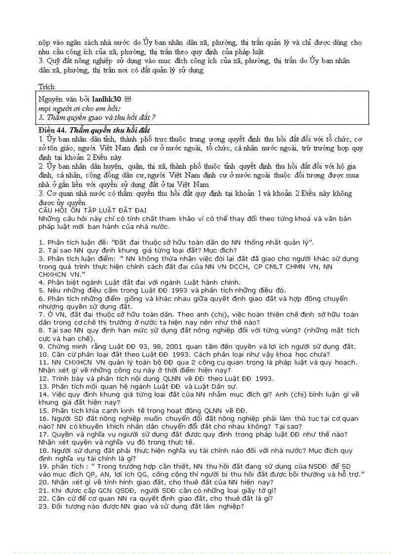 image for page 31 Câu hỏi và bài tập luật đất đai