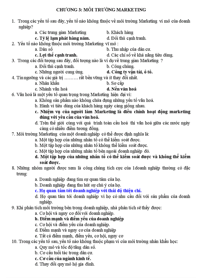 image for page Trắc nghiệm môn maketing