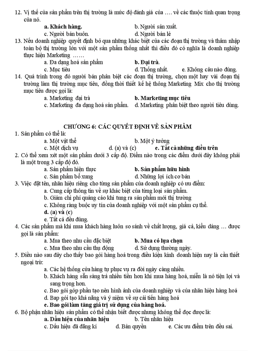 image for page Trắc nghiệm môn maketing