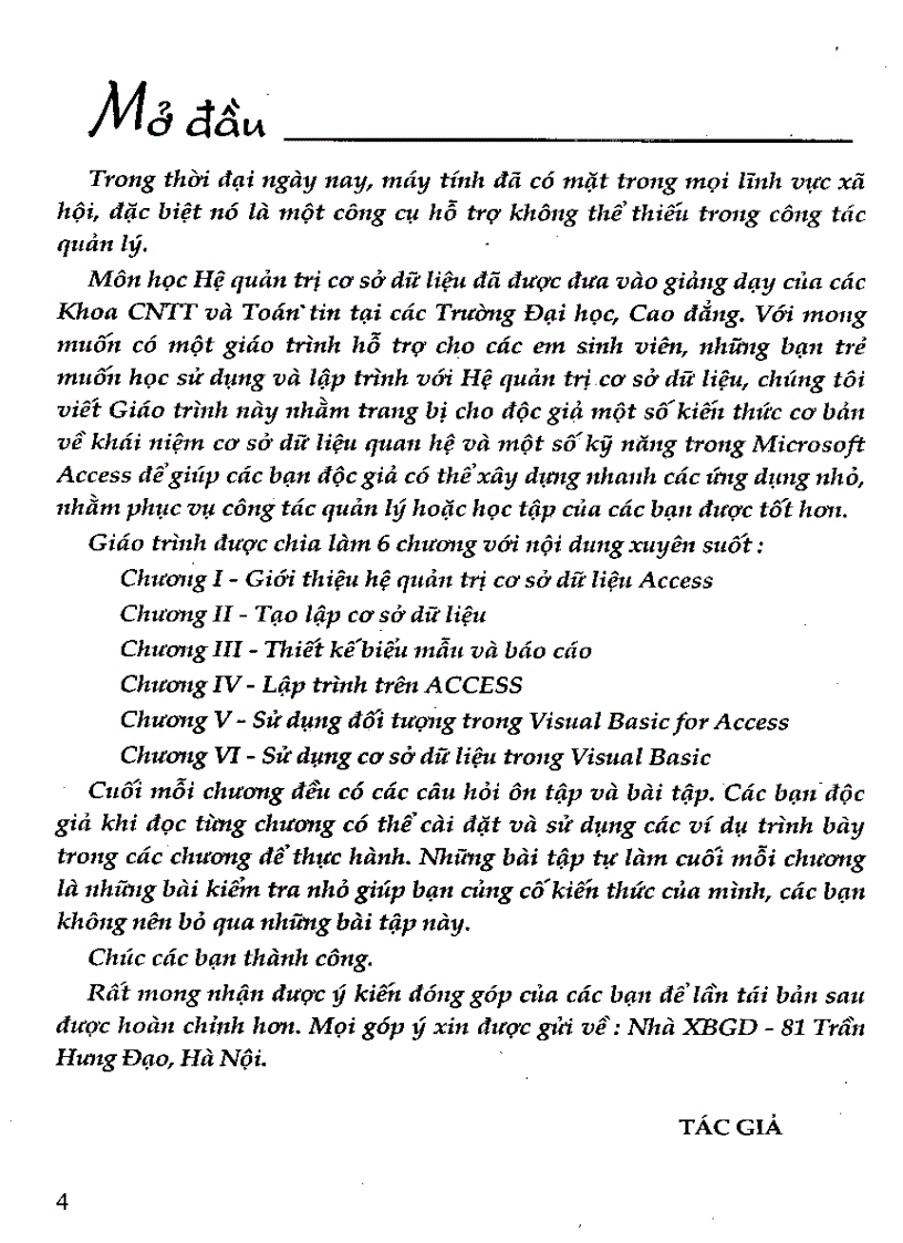 image for page Giáo trình access và ứng dụng 2011