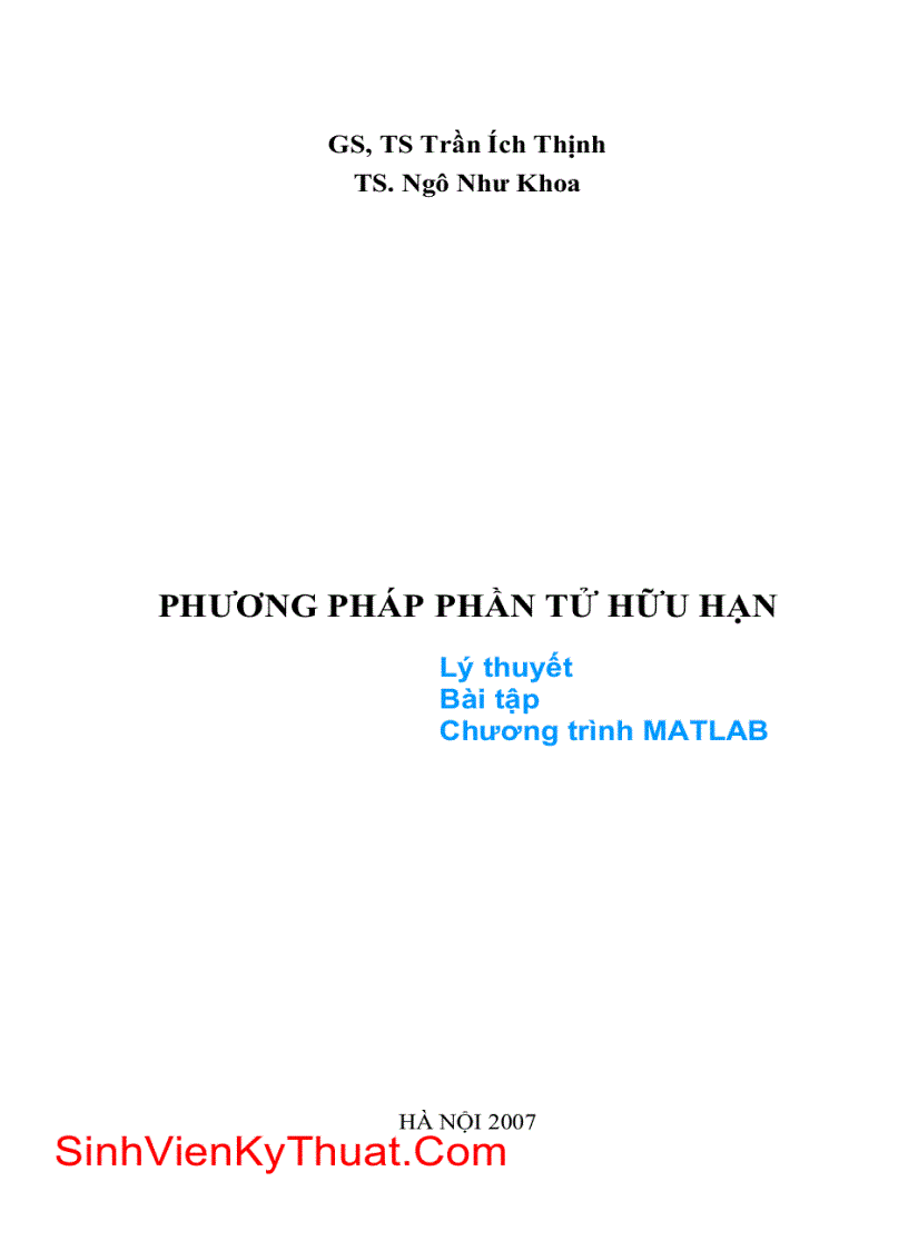 Giáo trình kỹ thuật Phương pháp phần tử hữu hạn