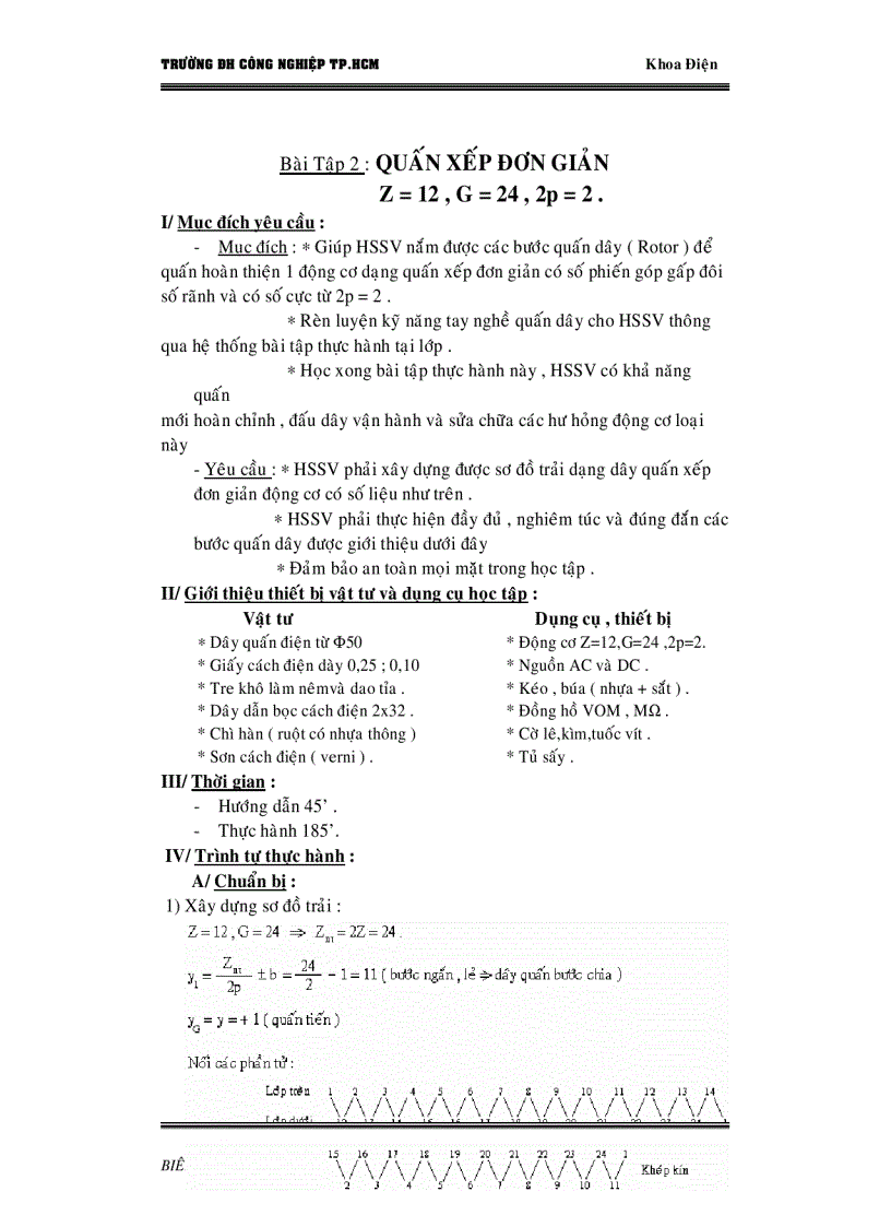 image for page Các bài tập quấn dây rotor động cơ một chiều và động cơ vạn năng