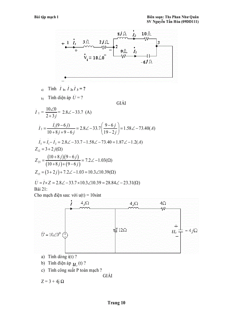 image for page LÝ THUYẾT MẠCH Bài tập mạch 1