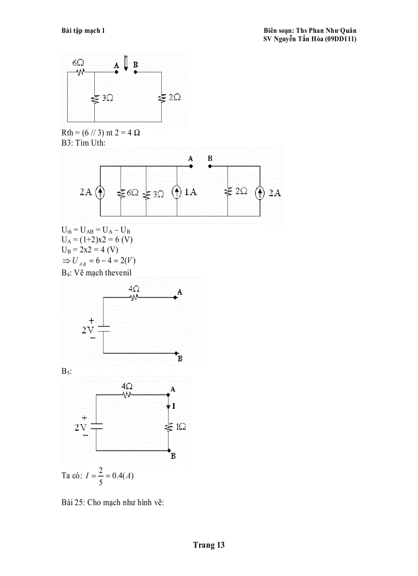 image for page LÝ THUYẾT MẠCH Bài tập mạch 1