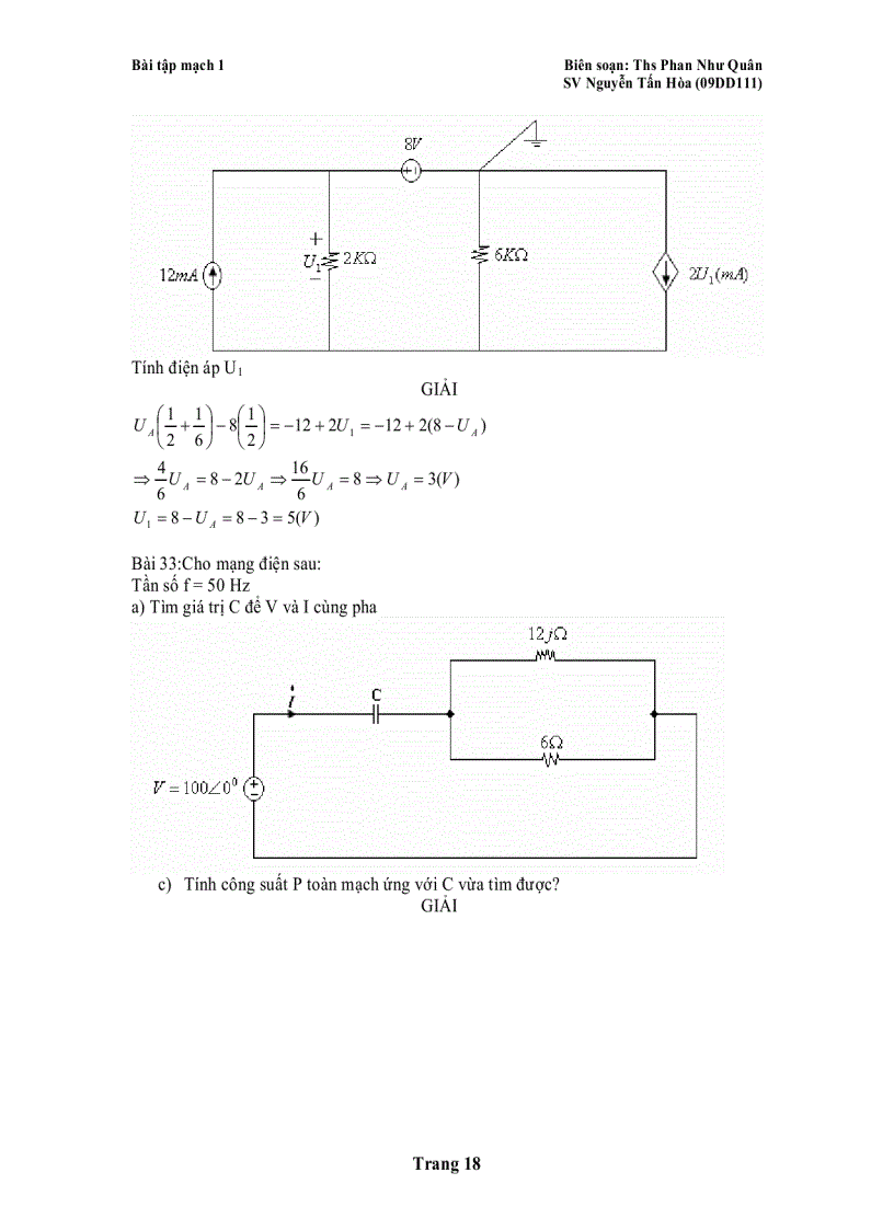 image for page LÝ THUYẾT MẠCH Bài tập mạch 1