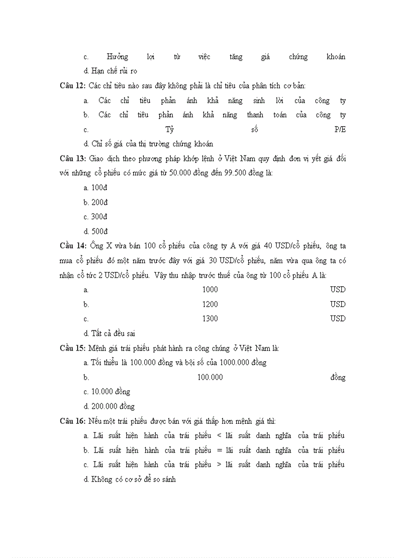 image for page 500 câu hỏi trắc nghiệm cơ bản về chứng khoán và thị trường chứng khoán 4