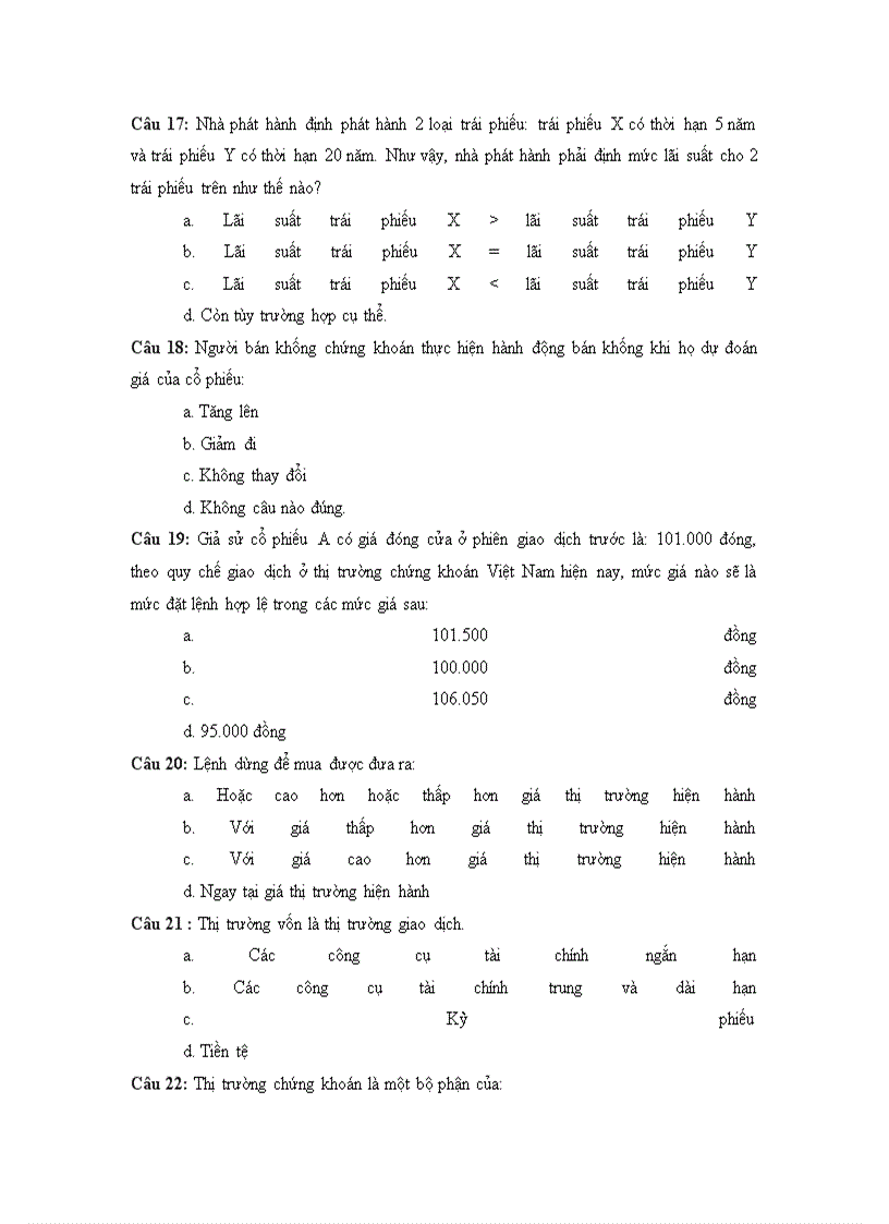 image for page 500 câu hỏi trắc nghiệm cơ bản về chứng khoán và thị trường chứng khoán 4