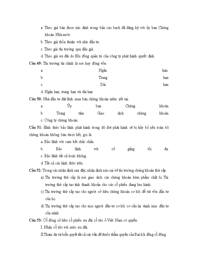 image for page 500 câu hỏi trắc nghiệm cơ bản về chứng khoán và thị trường chứng khoán 4