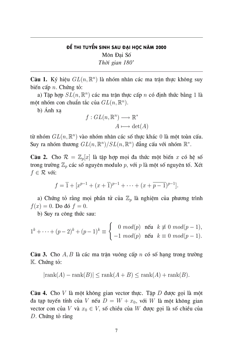 image for page 19 đề thi cao học từ 1998 môn TOÁN