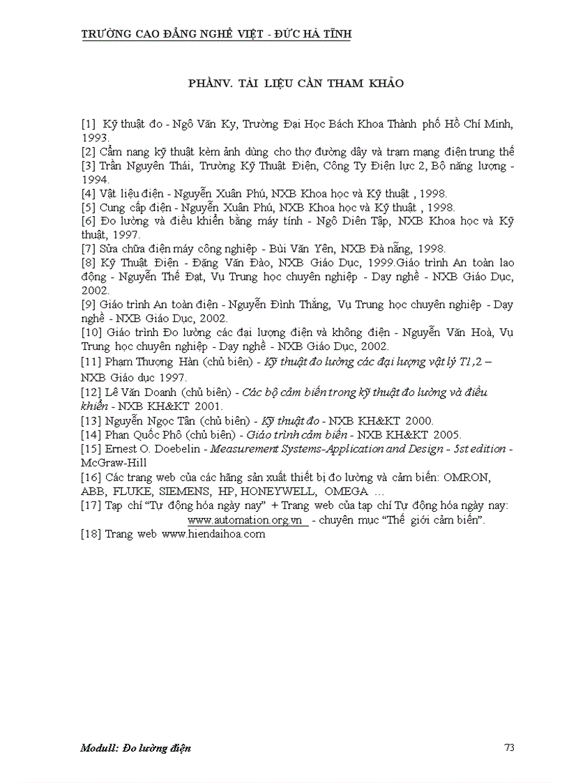 image for page Bài giảng Kỹ thuật Đo lường Điện