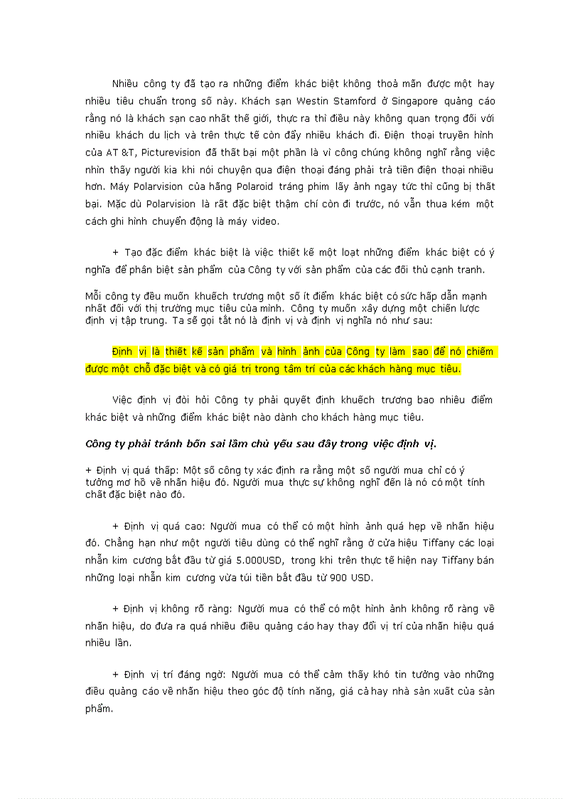 image for page Định vị sản phẩm tạo sự khác biệt đến xây dựng chiến lược