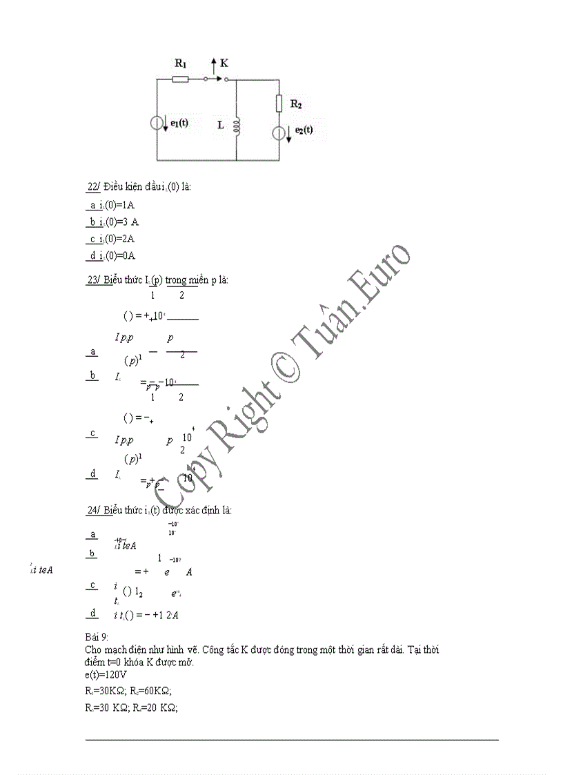 image for page Ngân hàng đề thi trắc nghiệm môn lý thuyết mạch