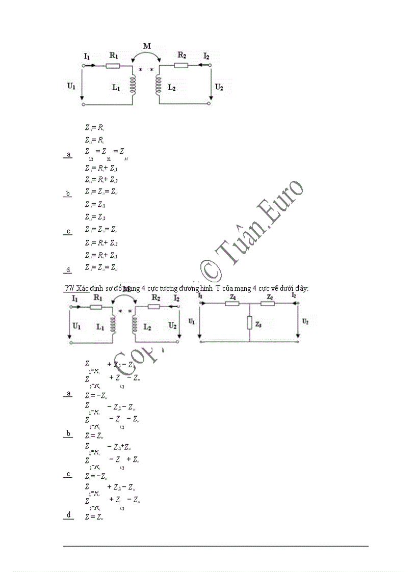 image for page Ngân hàng đề thi trắc nghiệm môn lý thuyết mạch