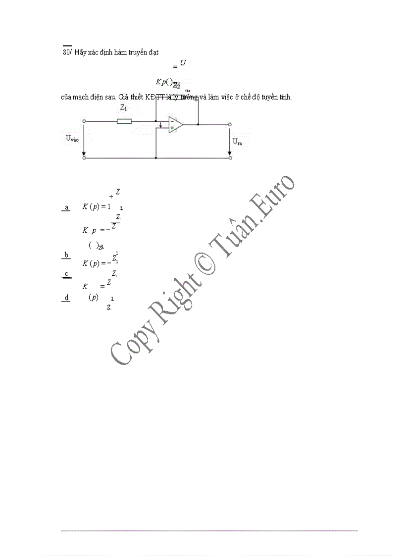 image for page Ngân hàng đề thi trắc nghiệm môn lý thuyết mạch
