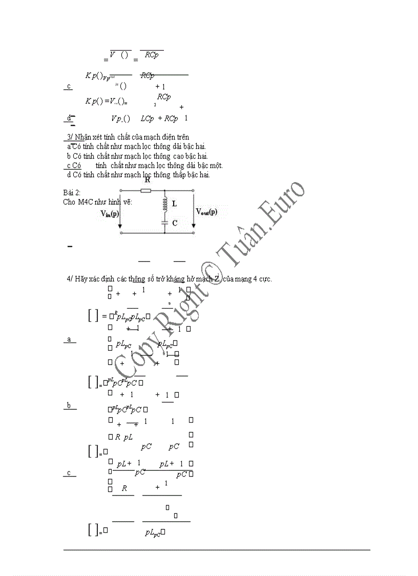 image for page Ngân hàng đề thi trắc nghiệm môn lý thuyết mạch