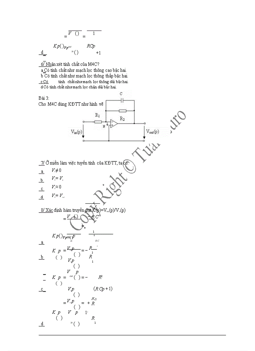 image for page Ngân hàng đề thi trắc nghiệm môn lý thuyết mạch