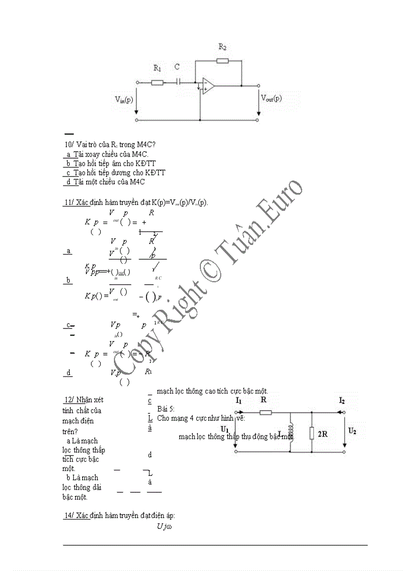 image for page Ngân hàng đề thi trắc nghiệm môn lý thuyết mạch