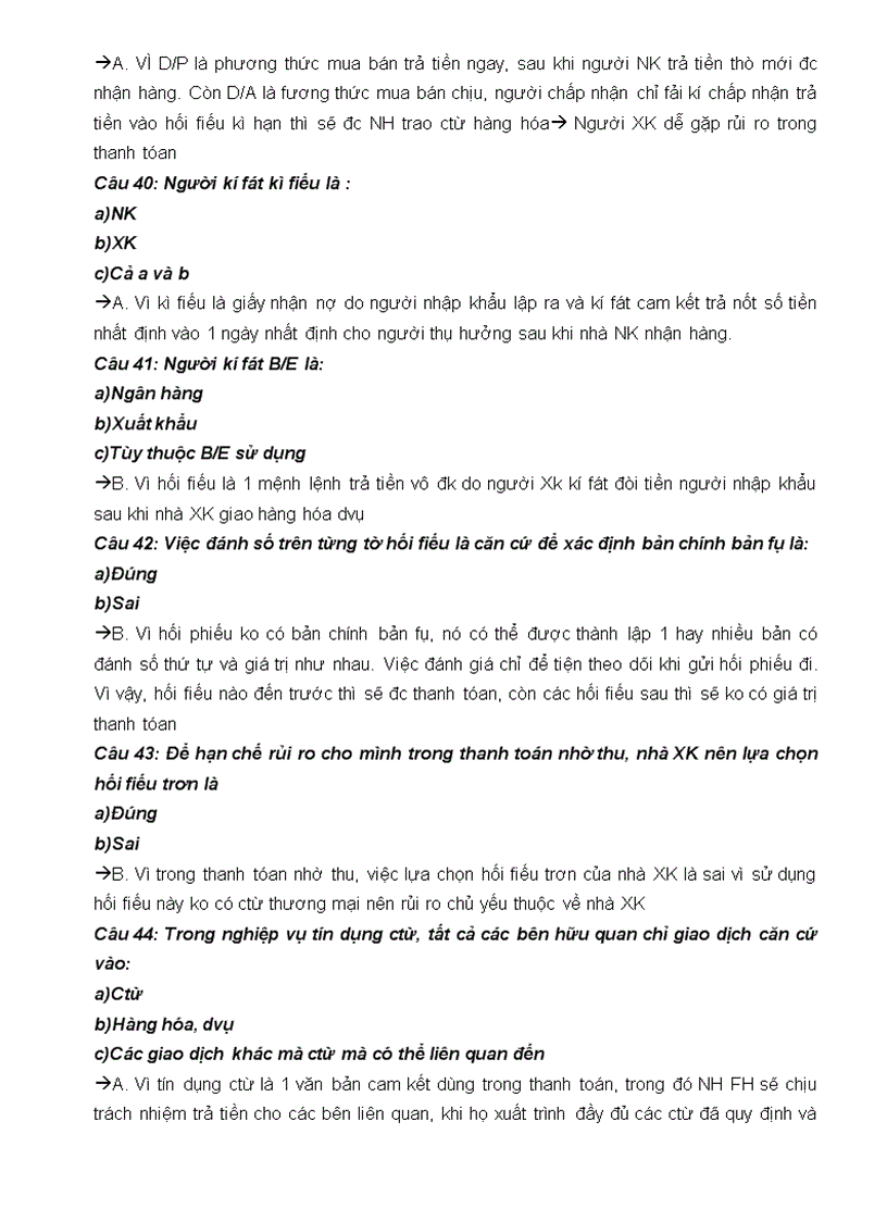 image for page Câu hỏi trắc nghiệm môn thanh toán quốc tế