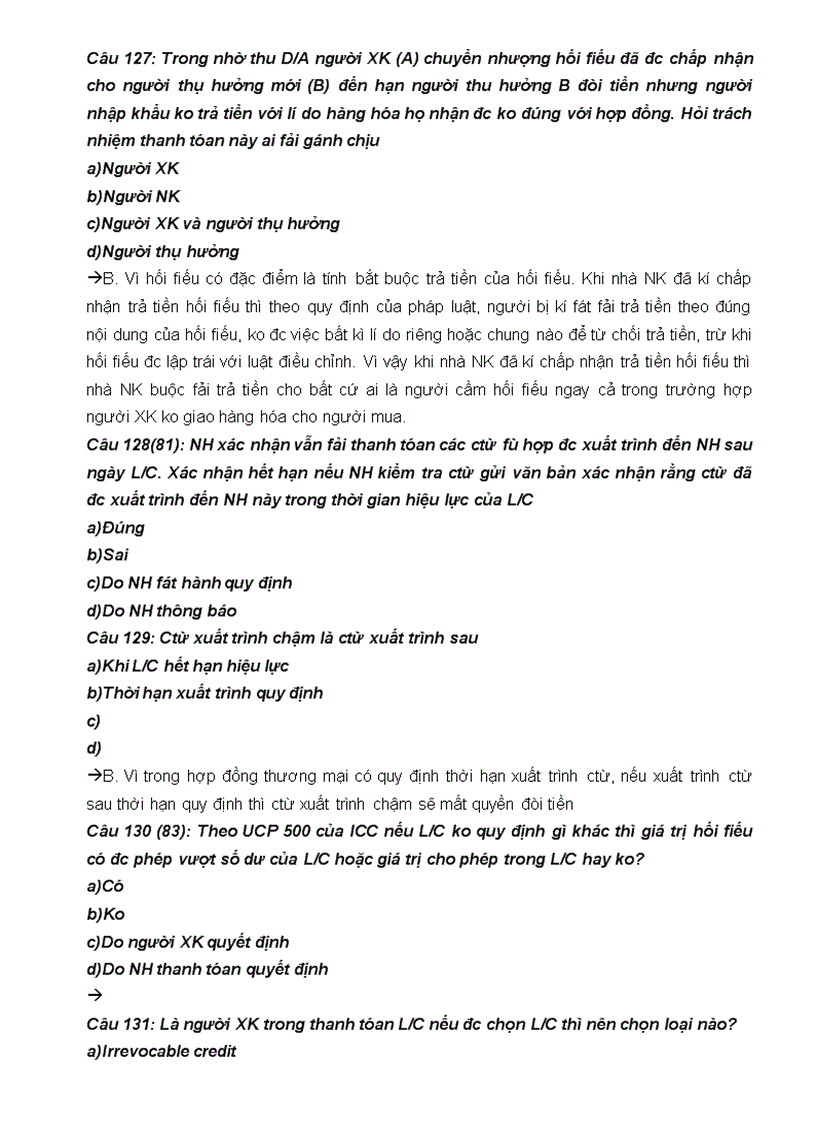 image for page Câu hỏi trắc nghiệm môn thanh toán quốc tế