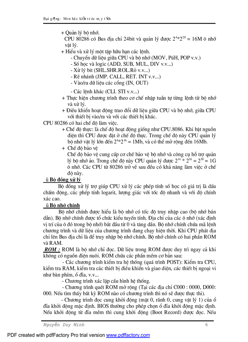 image for page Bài giảng kiến trúc máy tính ĐHCNTT ĐH thái nguyên