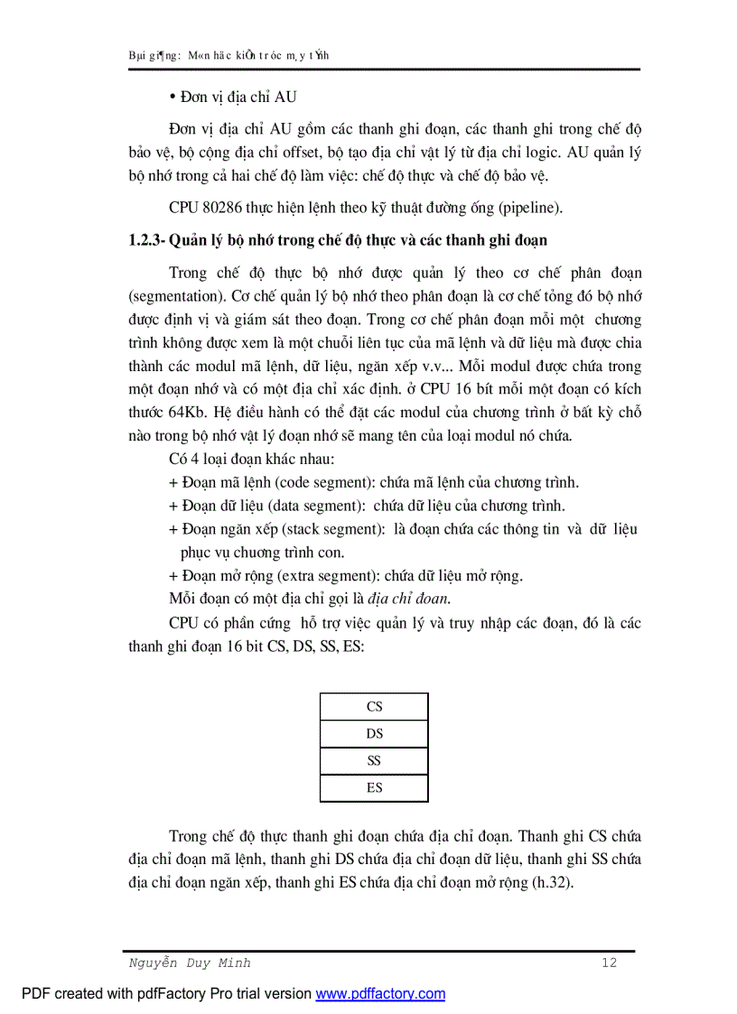 image for page Bài giảng kiến trúc máy tính ĐHCNTT ĐH thái nguyên