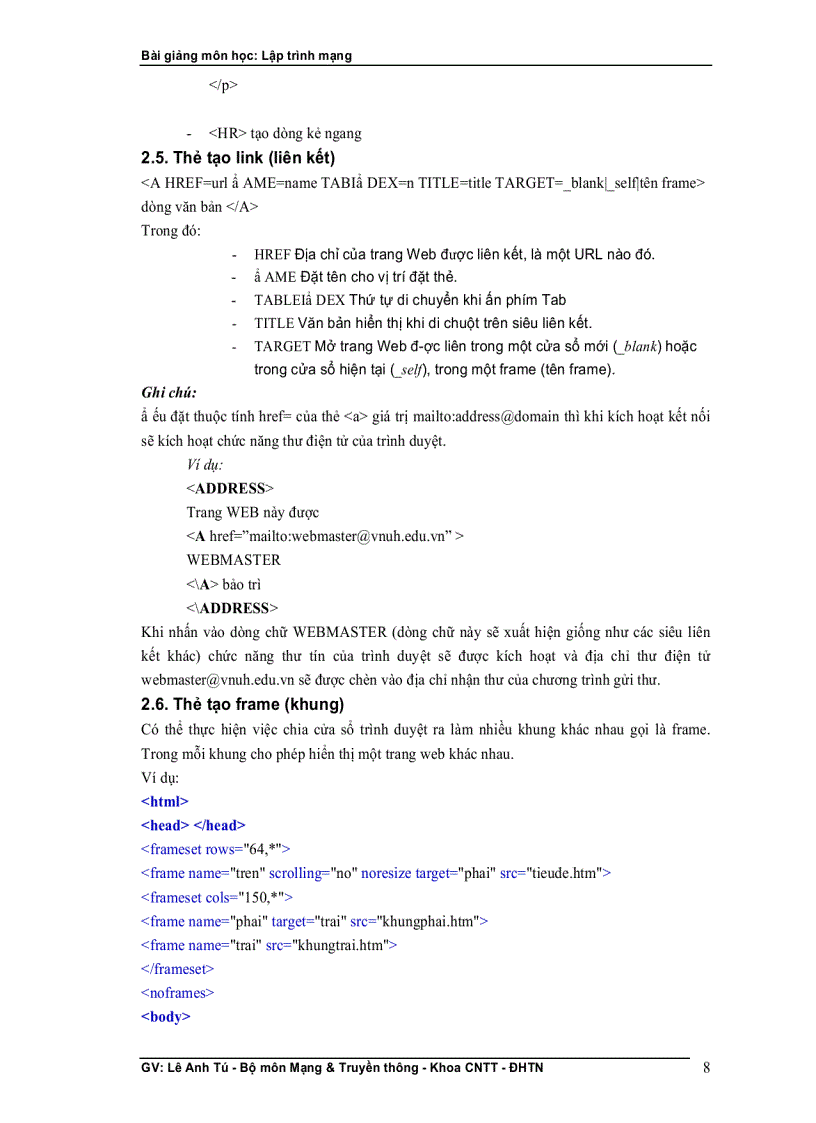 image for page Bài giảng lập trình mạng GV Lê Anh Tú Bộ môn Mạng Truyền thông Khoa CNTT ĐH thái nguyên